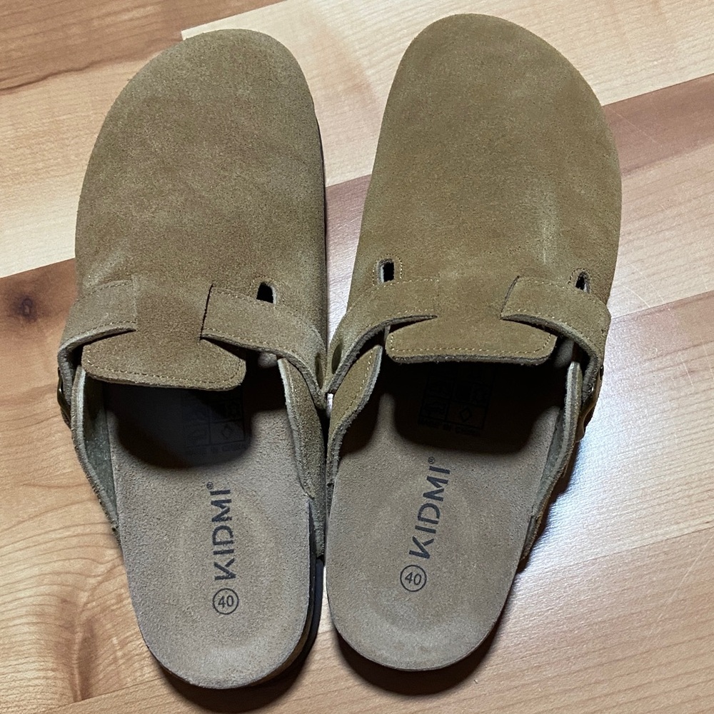 Women's Tan Suede Mules - Picture 9 of 10